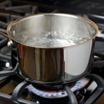 pot of boiling water on stove