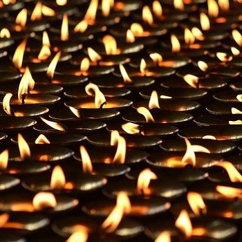 diwali rows of fire lights