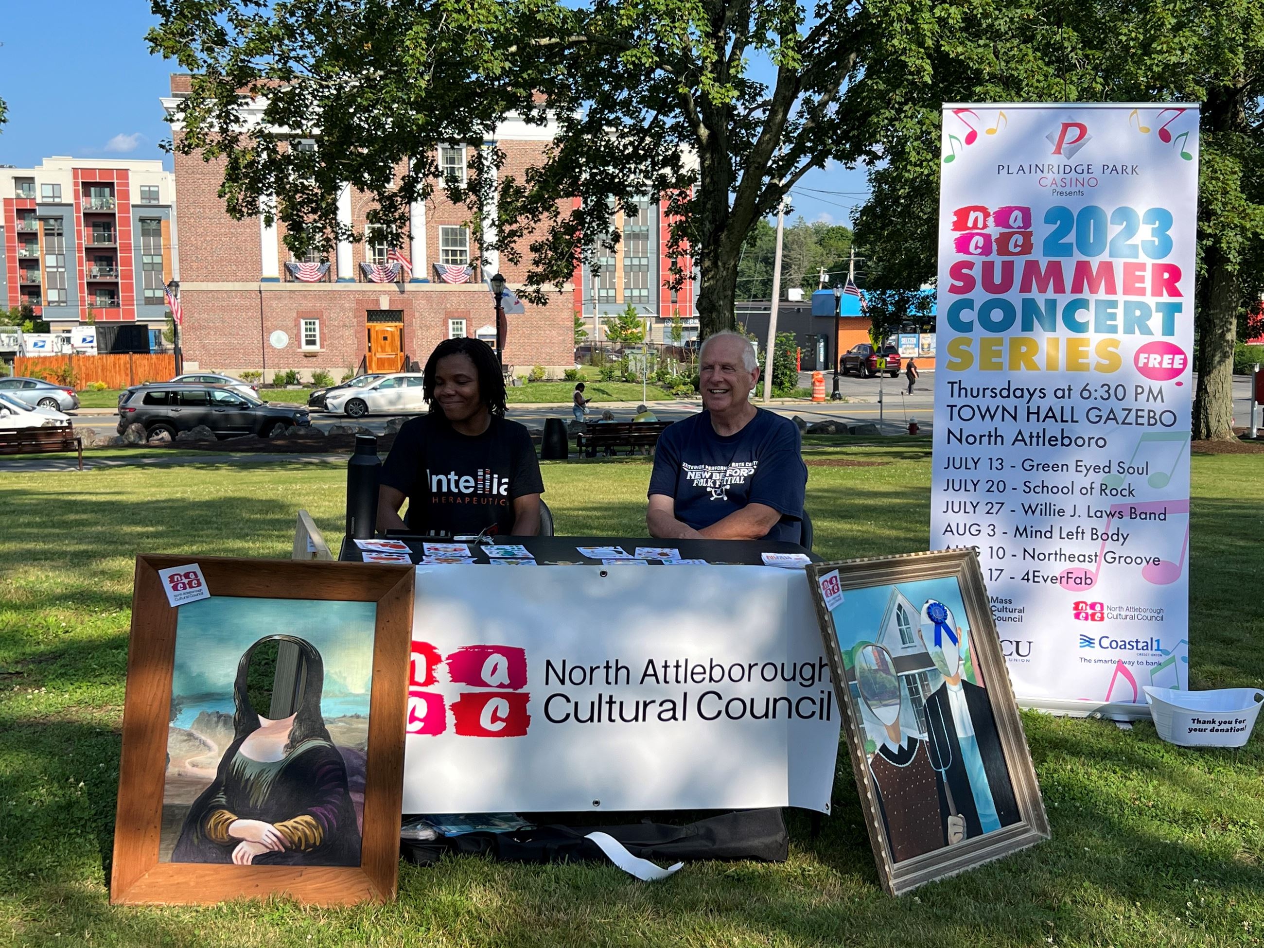 the north attleboro cultural council's table at the concert
