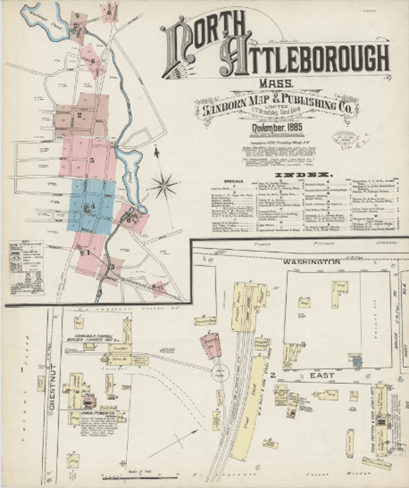 1885 Map of Downtown North Attleborough